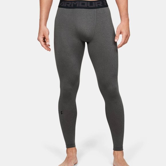 Under Armour Men's Heatgear Compression Armour Leggings Carbon Gray Large - Picture 7 of 7